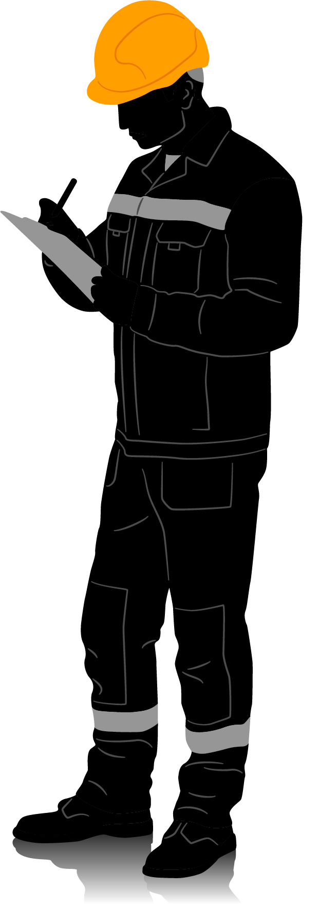 Worker Silhouette Writing