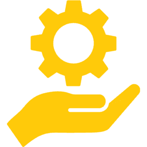 Yellow Hand Gear Icon